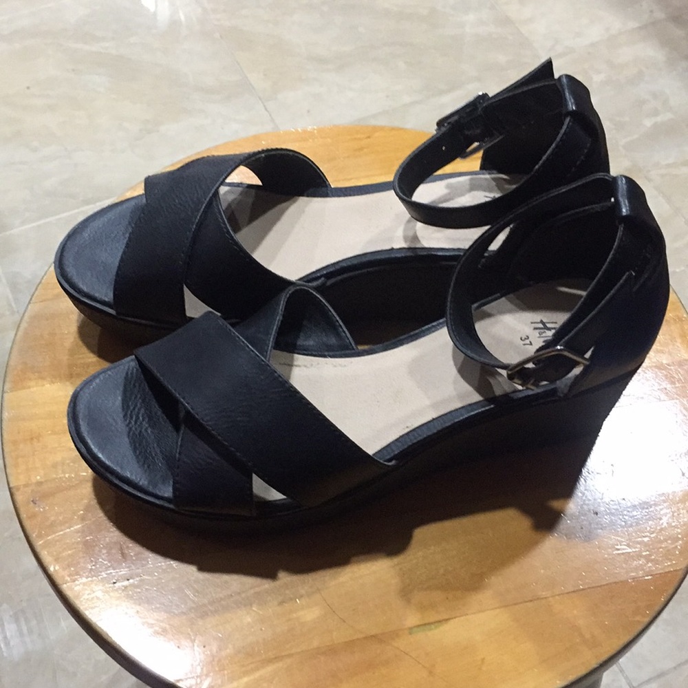 Leather Black Platforms